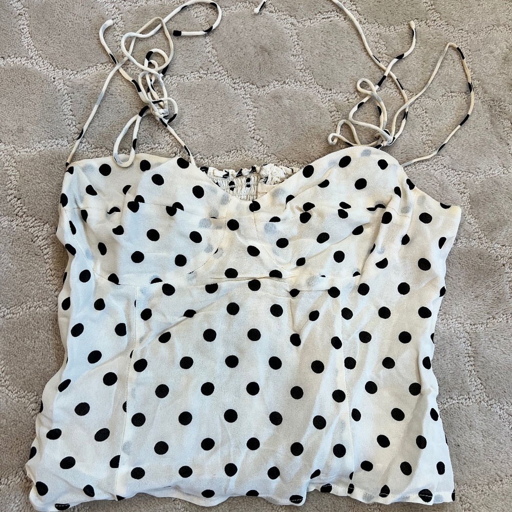 Reformation Liza Top; Size 4; Polka Dot Tank Top